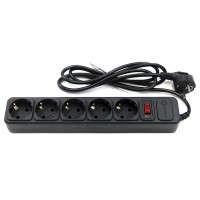 SP5B-110. Сетевой фильтр 5 розеток, 1м, черный. 5bites