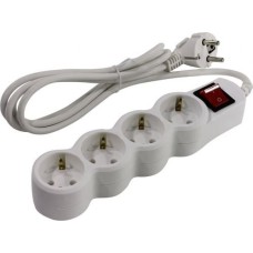 SP4W-130. Сетевой фильтр 4 розетки, 3м, белый. 5bites