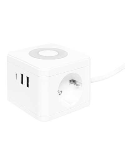 Удлинитель Куб 2 гнезда 2USB 2,4А+Type C + Ночник 1,3 метра 1мм2. Удлинитель Куб. EKF в Ростове-на-Дону