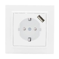 Минск Розетка 1-местная СП с/з 16А (ERR16-028-100-USB). Розетка 1-местная СП с/з 16А. EKF
