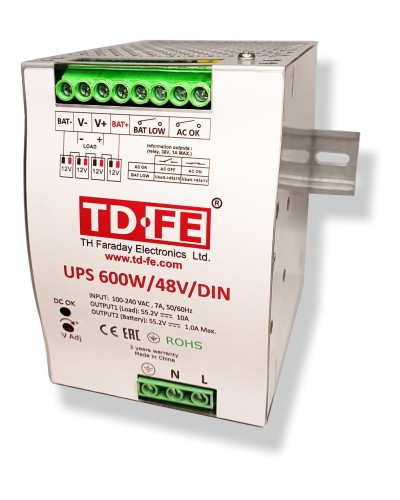 UPS 600W/48V/DIN. Источник вторичного электропитания резервированный. FARADAY в Ростове-на-Дону