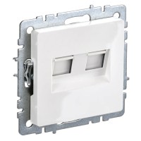 Розетка RJ11+RJ45 РК/Т12-БрБ белая BRITE (BR-KT20-O-1-K01). Розетка двойная. IEK