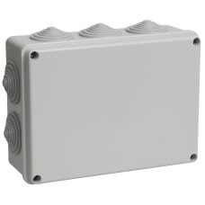 Коробка распаячная КМ41244 190х140х70 открытой проводки IP55 10 гермовводов серая (UKO11-190-140-070-K41-55). Коробка распаячная безгалогенная (HF). IEK