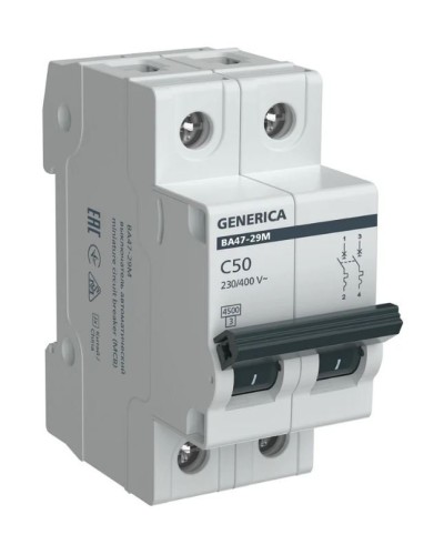 GENERICA ВА47-29М 2P C 50А 4,5кА (MVA21-2-050-C-G). Автоматический выключатель. IEK в Ростове-на-Дону