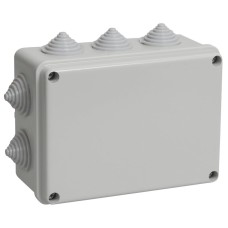 Коробка распаячная КМ41241 150х110х70 открытой проводки IP44 10 гермовводов серая (UKO10-150-110-070-K41-44). Коробка распаячная безгалогенная (HF). IEK