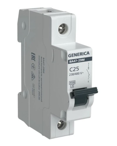 GENERICA ВА47-29М 1P C 25А 4,5кА (MVA21-1-025-C-G). Автоматический выключатель. IEK в Ростове-на-Дону