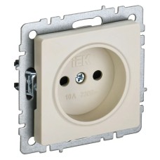 Розетка без з/к РСш10-2-БрКр бежевый BRITE (BR-R13-10-K10). Розетка без заземления с защитными шторками. IEK