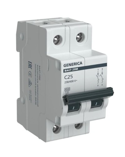 GENERICA ВА47-29М 2P C 25А 4,5кА (MVA21-2-025-C-G). Автоматический выключатель. IEK в Ростове-на-Дону