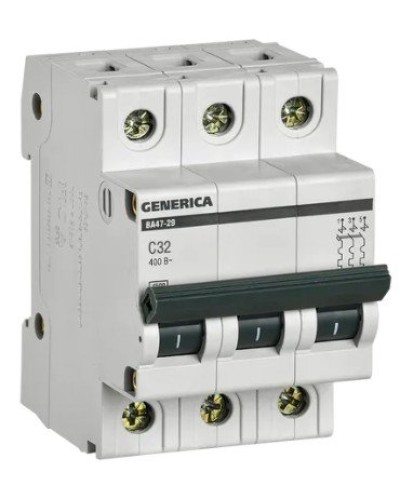 GENERICA ВА47-29 3P C 32А 4,5кА (MVA25-3-032-C). Автоматический выключатель. IEK в Ростове-на-Дону