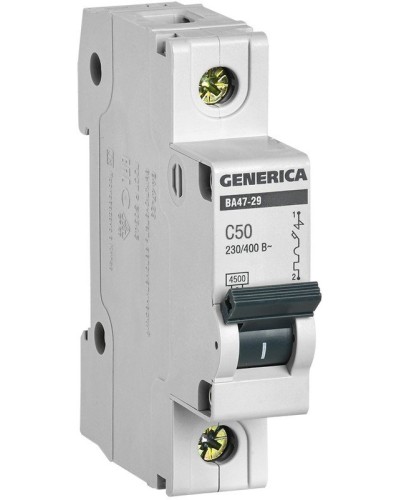 GENERICA ВА47-29 1P C 50А 4,5кА (MVA25-1-050-C). Автоматический выключатель. IEK в Ростове-на-Дону