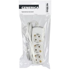 У03 3 места, 1,5м GENERICA (WYP10-10-03-D15-Z-G). Удлинитель 3 места 2P+PE, 3х1 кв.мм, 10А, 250В. IEK