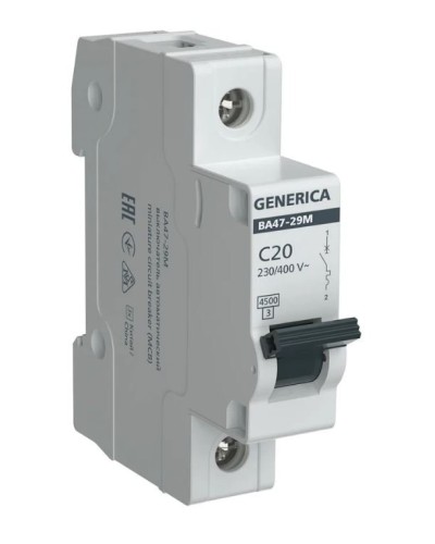 GENERICA ВА47-29М 1P C 20А 4,5кА (MVA21-1-020-C-G). Автоматический выключатель. IEK в Ростове-на-Дону
