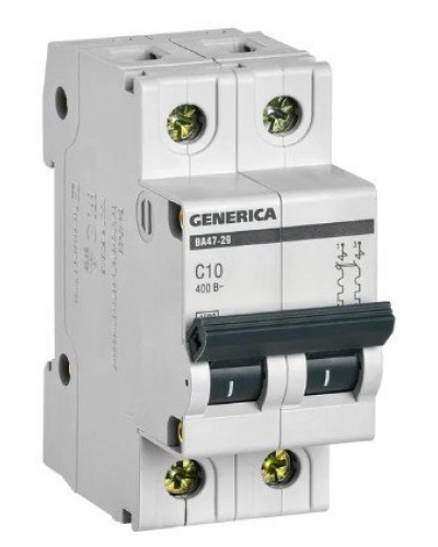 GENERICA ВА47-29 2P C 10А 4,5кА (MVA25-2-010-C). Автоматический выключатель. IEK в Ростове-на-Дону