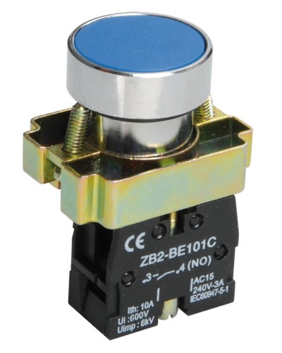 Кнопка LAY5-BA61 без подсветки синяя 1з (BBT60-BA-K07). Кнопка без подсветки. IEK в Ростове-на-Дону