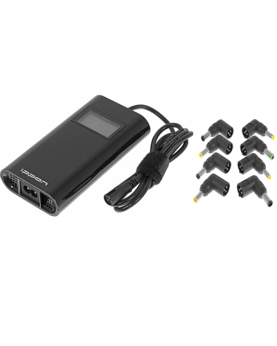 Блок питания Ippon D90U автоматический 90W 15V-19.5V 8-connectors 4.5A 1xUSB 2.1A, LCD индикатор (654527). Блок питания. Ippon в Ростове-на-Дону