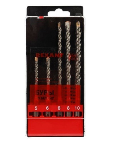 Набор буров, бетон 5-6х110, 6-8-10х160 мм, 5 шт, SDS PLUS Kranz (KR-91-0406): Аксессуар для электроинструмента в Ростове-на-Дону