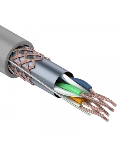 SF/UTP, CAT 5e, PVC, 4PR, 24AWG, INDOOR, STRANDED, серый, 305м, REXANT (01-0343). Кабель «витая пара» (LAN) для структурированных систем связи. Rexant в Ростове-на-Дону