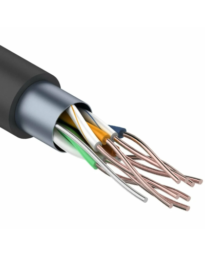 F/UTP, CAT 5e, PE, 4PR, 24AWG, OUTDOOR, SOLID, черный, 305м REXANT (01-0146-1). Кабель «витая пара» (LAN) для структурированных систем связи. Rexant в Ростове-на-Дону