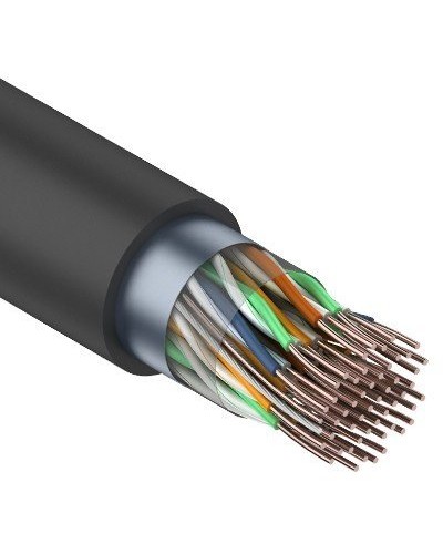F/UTP, CAT 5, PE, 25PR, 24AWG, OUTDOOR, SOLID, черный, 305м, REXANT (01-1203). Кабель «витая пара» (LAN) для структурированных систем связи. Rexant в Ростове-на-Дону