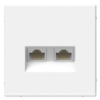 ArtGallery розетка двойная RJ45, кат. 6Е, скрытой установки, механизм, белый (GAL000188). Розетка компьютерная. Systeme Electric