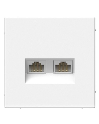 ArtGallery розетка двойная RJ45, кат. 6Е, скрытой установки, механизм, белый (GAL000188). Розетка компьютерная. Systeme Electric в Ростове-на-Дону