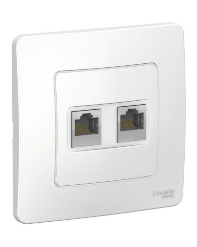 BLANCA розетка RJ45, 2-местная, кат. 5Е, скрытой установки, белый (BLNIS045451). Розетка компьютерная. Systeme Electric в Ростове-на-Дону