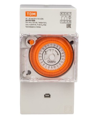 АР-30мин/24ч-16А-DIN (3 модуля) TDM (SQ1503-0006). Аналоговое суточное реле. TDM ЕLECTRIC в Ростове-на-Дону