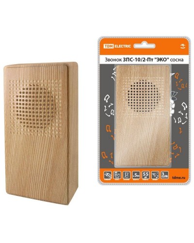 ЗПС-10/2-Пт ЭКО сосна, птичка, без кнопки, AC 230V (SQ1901-0026). Звонок проводной. TDM ЕLECTRIC в Ростове-на-Дону