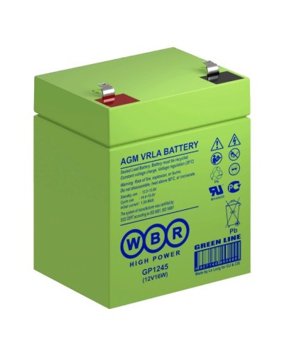 WBR GP1245 (12V16W). Аккумулятор герметичный свинцово-кислотный. WBR в Ростове-на-Дону