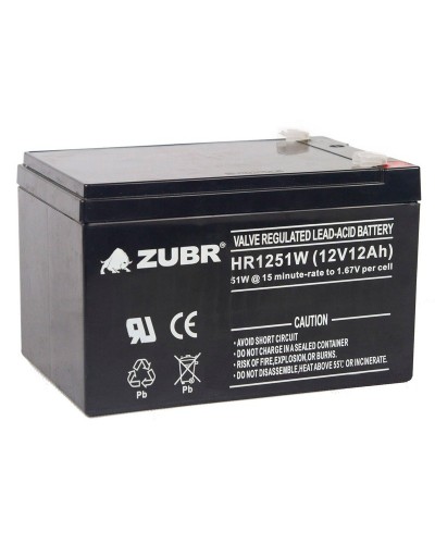 ZUBR HR 1251W (12V, 12Ah). Аккумулятор герметичный свинцово-кислотный. ZUBR в Ростове-на-Дону