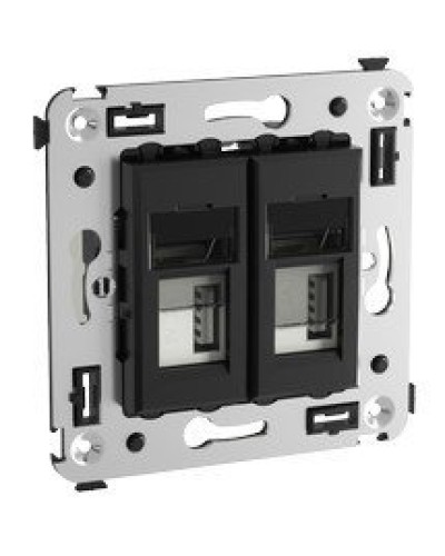 Розетка USB в стену Avanti черный квадрат (4402543). Розетка USB. ДКС в Ростове-на-Дону