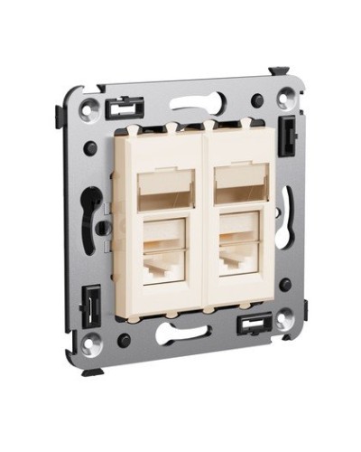 Розетка RJ-45 Avanti в стену двойная экранированная ванильная дымка (4405364). Розетка. ДКС в Ростове-на-Дону