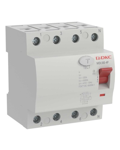 YON MAX MDL100 ВДТ, 4P, 30mA, 63A, АС (MDL100-4P2-63-AC). Автоматический выключатель дифференциальный (УЗО). ДКС в Ростове-на-Дону