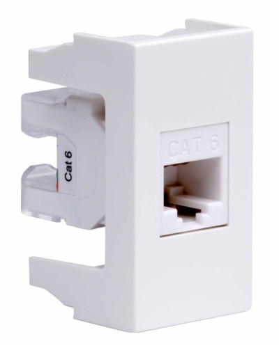 Розетка RJ-45 Viva 1 модуль кат.6A белая (45058). Розетка компьютерная экранированная с одним разъёмом. ДКС в Ростове-на-Дону