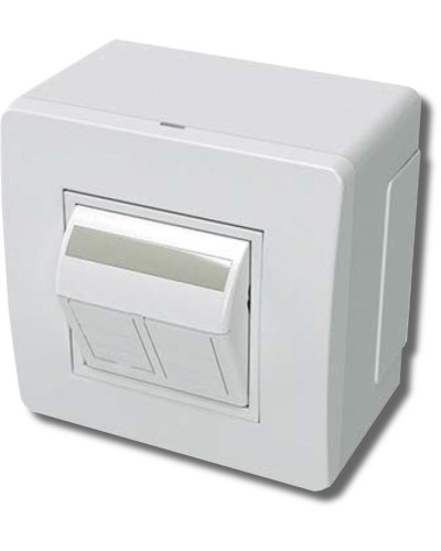 Коробка в сборе с 2 розетками RJ45, кат.5е, белая (10656): Коробка в сборе в Ростове-на-Дону