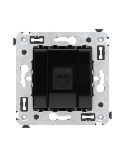 Розетка RJ-45 в стену, кат.5E, Avanti, одинарная, черный квадрат (4402663). Розетка компьютерная. ДКС в Ростове-на-Дону