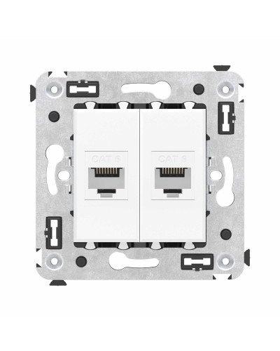 Розетка RJ-45 в стену, кат.6E, Avanti, двойная, белое облако (4400694). Розетка компьютерная. ДКС в Ростове-на-Дону