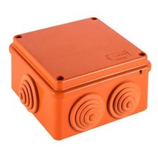 Коробка JBS100 100х100х55, 6 вых., 10P (1,5-6мм²) (43497HF): Коробка монтажная, огнестойкая, без галогена