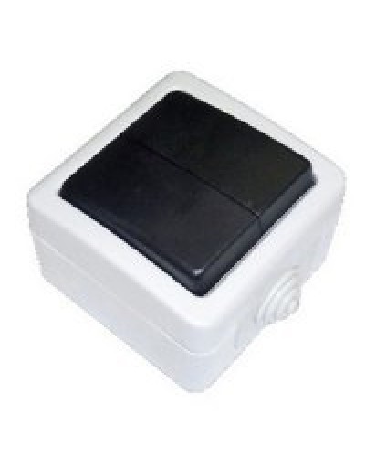 Переключатель двухклавишный 2-полюсный с 2 мест EF602SA, серый, LK Aqua (80006). Переключатель. Экопласт в Ростове-на-Дону