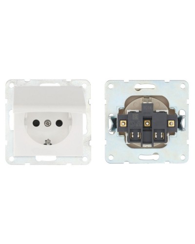 Розетка с з/к, шторками и крышкой, белый LK80 (843404-1). Розетка. Экопласт в Ростове-на-Дону