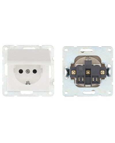 Розетка с з/к, шторками и крышкой, белый LK60 (863404-1). Розетка. Экопласт в Ростове-на-Дону