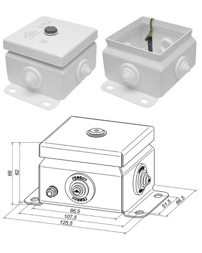 КМ IP55-0808 (без DIN рейки). Коробка монтажная электротехническая. Гефест в Ростове-на-Дону