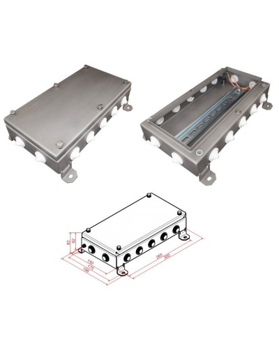 КМ IP55-1530, 14 вводов, нержавейка. Коробка монтажная электротехническая. Гефест в Ростове-на-Дону